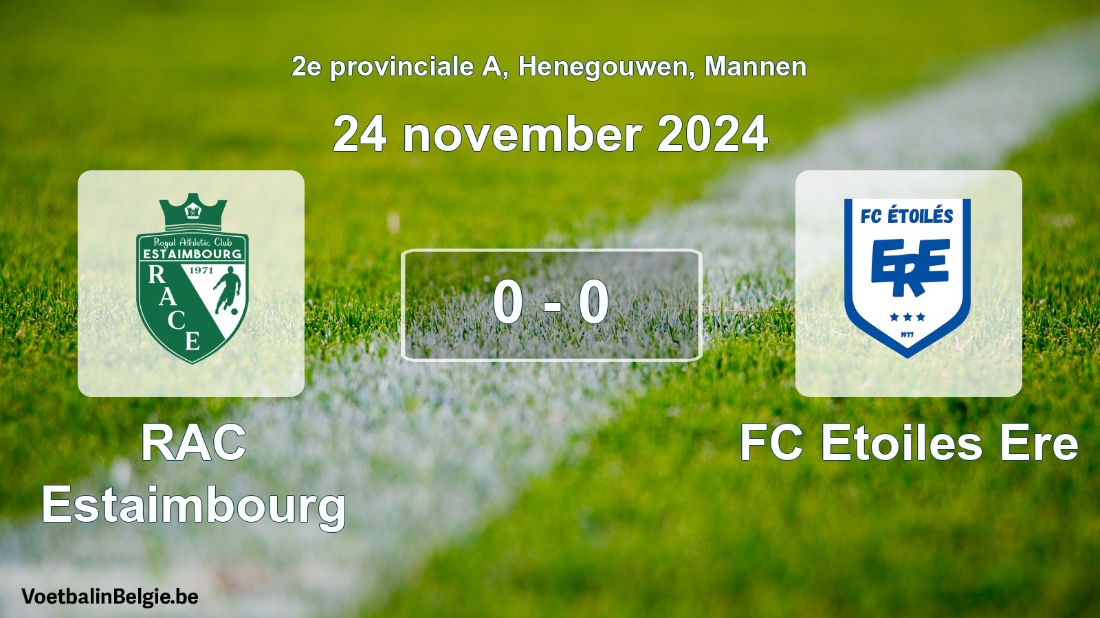 Gespeelde wedstrijd mannenvoetbal: RAC Estaimbourg - FC Etoiles Ere 0 - 0 (24 november 2024)
