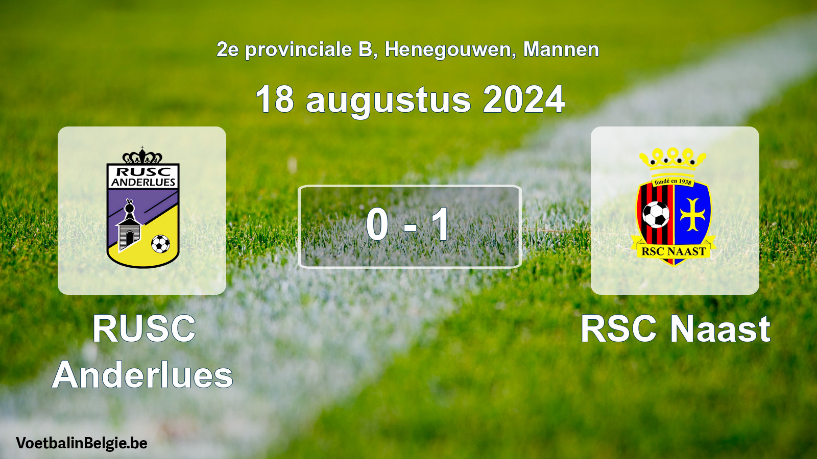 Gespeelde wedstrijd mannenvoetbal: RUSC Anderlues - RSC Naast 0 - 1 (18 augustus 2024)