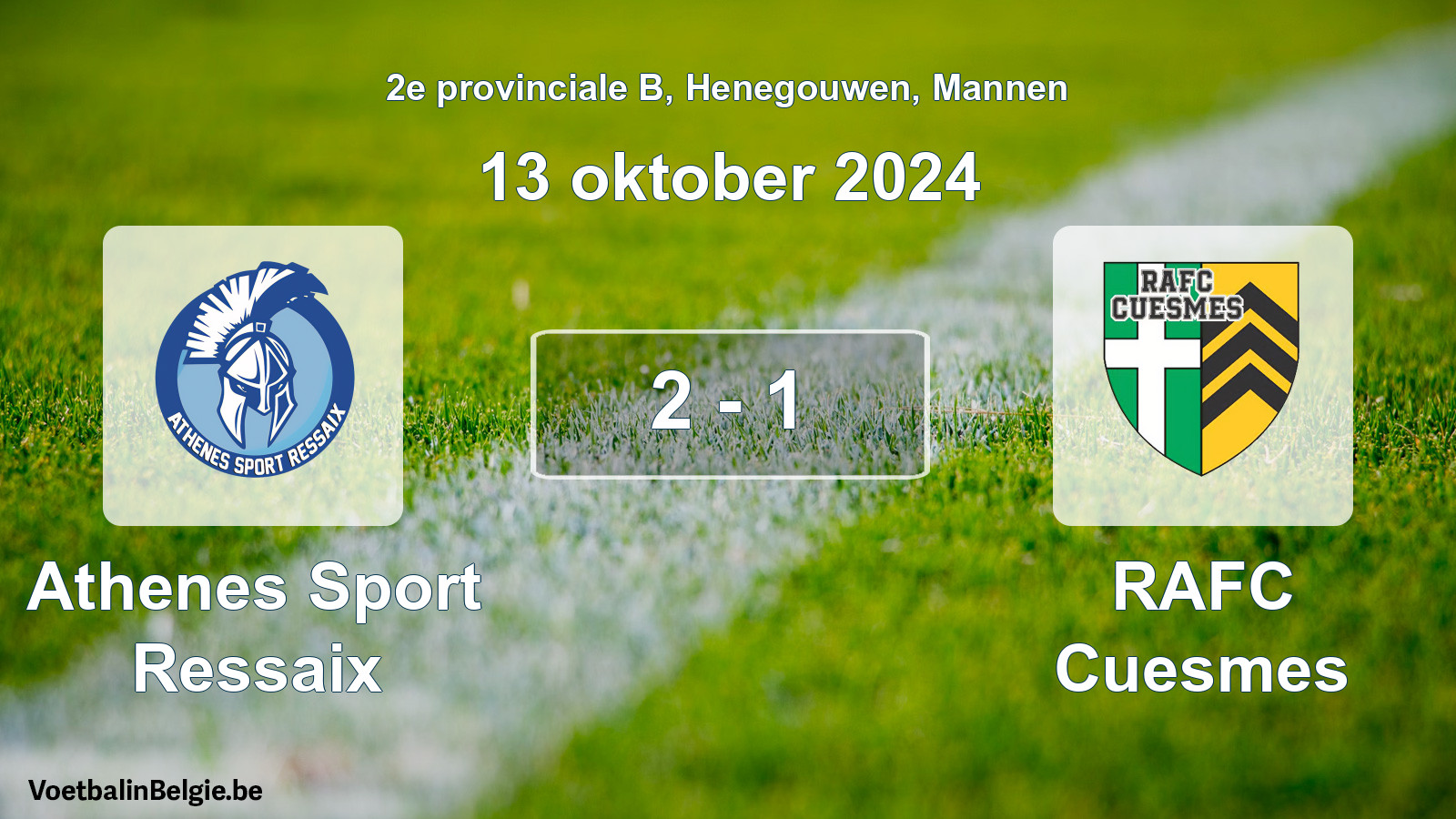 Played match men football: Athenes Sport Ressaix - RAFC Cuesmes 2 - 1 (13 October 2024)