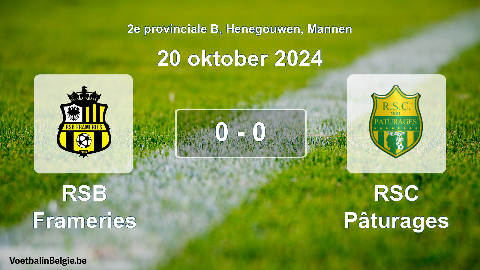 Gespeelde wedstrijd mannenvoetbal: RSB Frameries - RSC Pâturages 0 - 0 (20 oktober 2024)