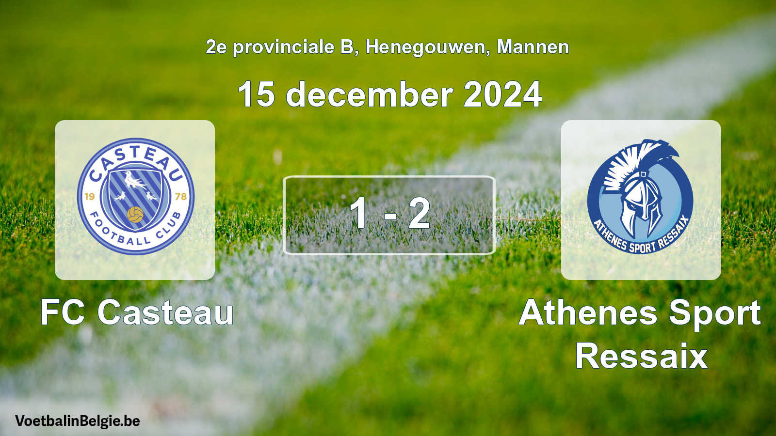 Gespeelde wedstrijd mannenvoetbal: FC Casteau - Athenes Sport Ressaix 1 - 2 (15 december 2024)