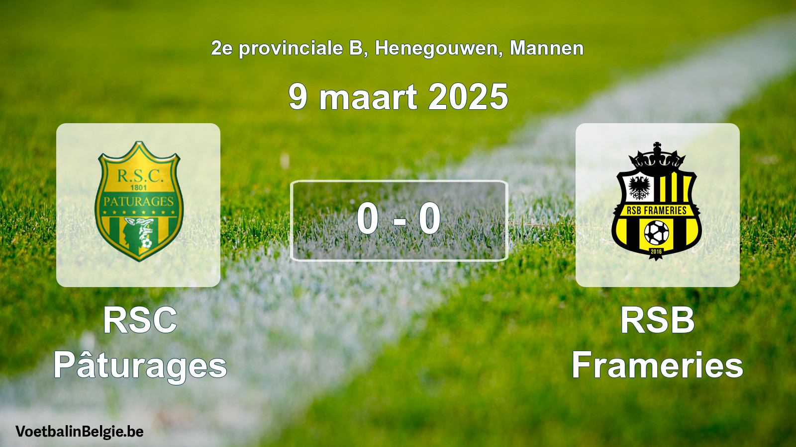 Gespeelde wedstrijd mannenvoetbal: RSC Pâturages - RSB Frameries 0 - 0 (9 maart 2025)