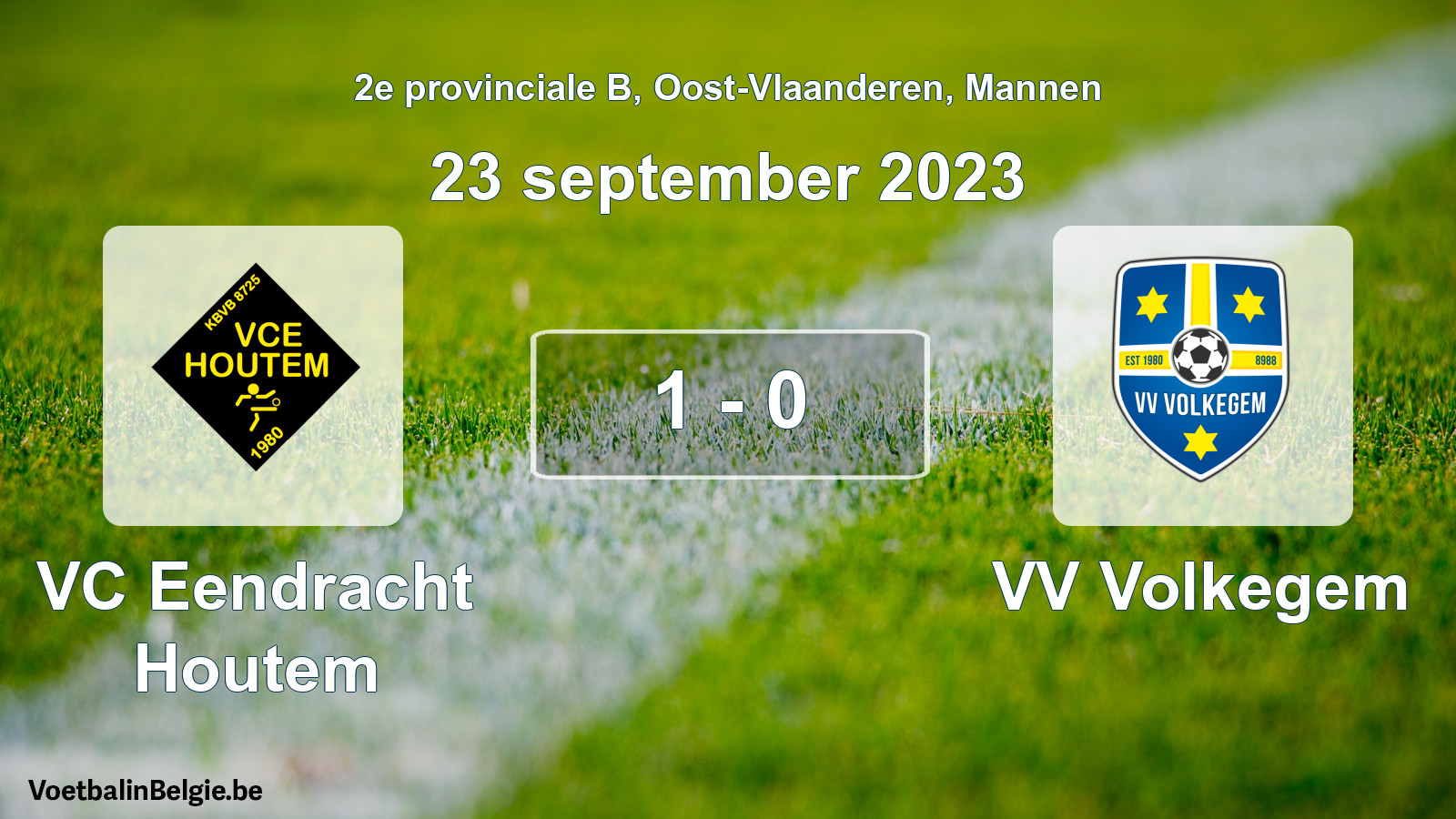 Gespeelde wedstrijd mannenvoetbal: VC Eendracht Houtem - VV Volkegem 1 - 0 (23 september 2023)