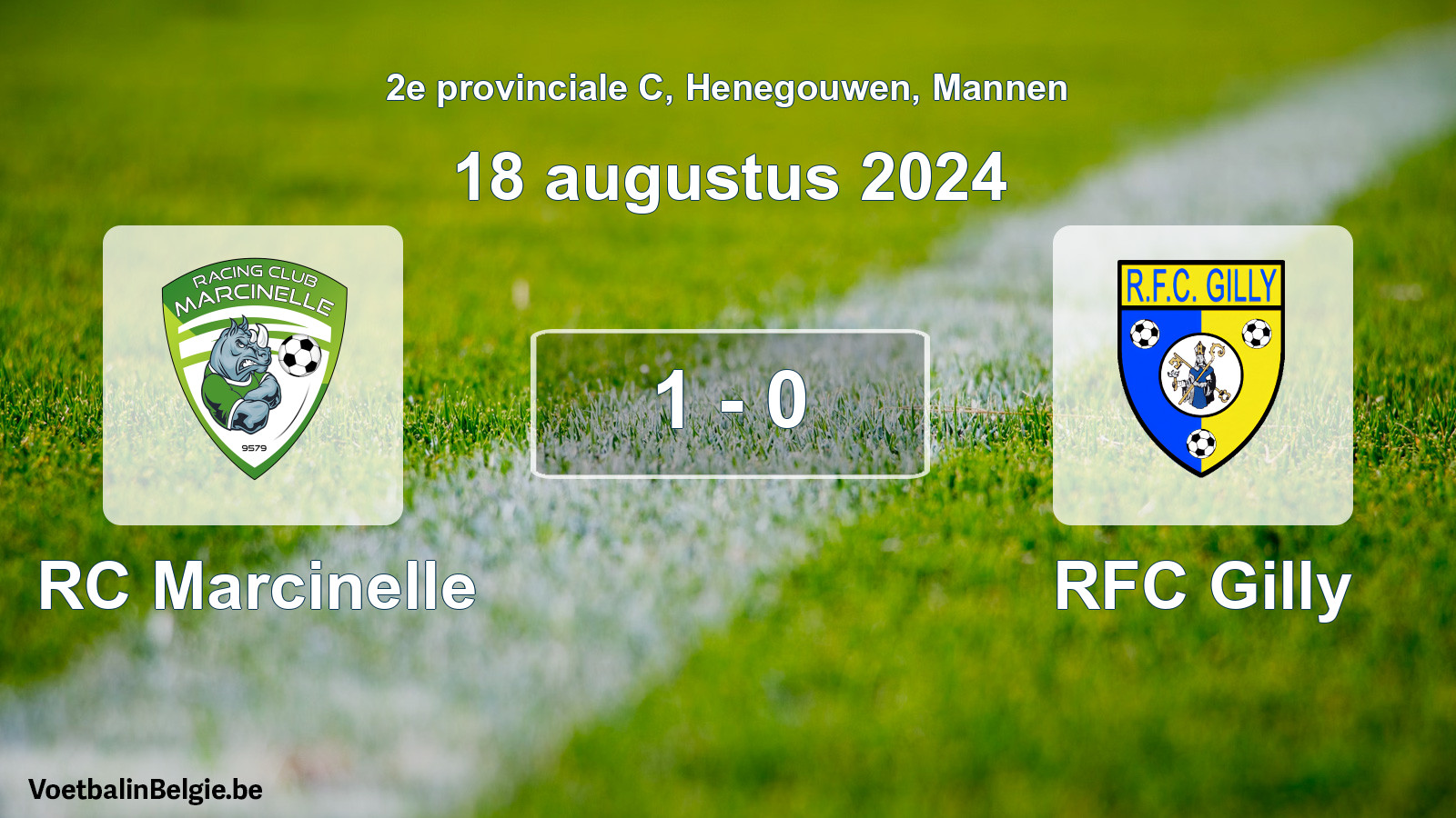 Gespeelde wedstrijd mannenvoetbal: RC Marcinelle - RFC Gilly 1 - 0 (18 augustus 2024)