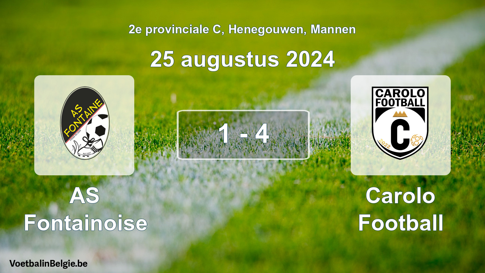 Gespeelde wedstrijd mannenvoetbal: AS Fontainoise - Carolo Football 1 - 4 (25 augustus 2024)