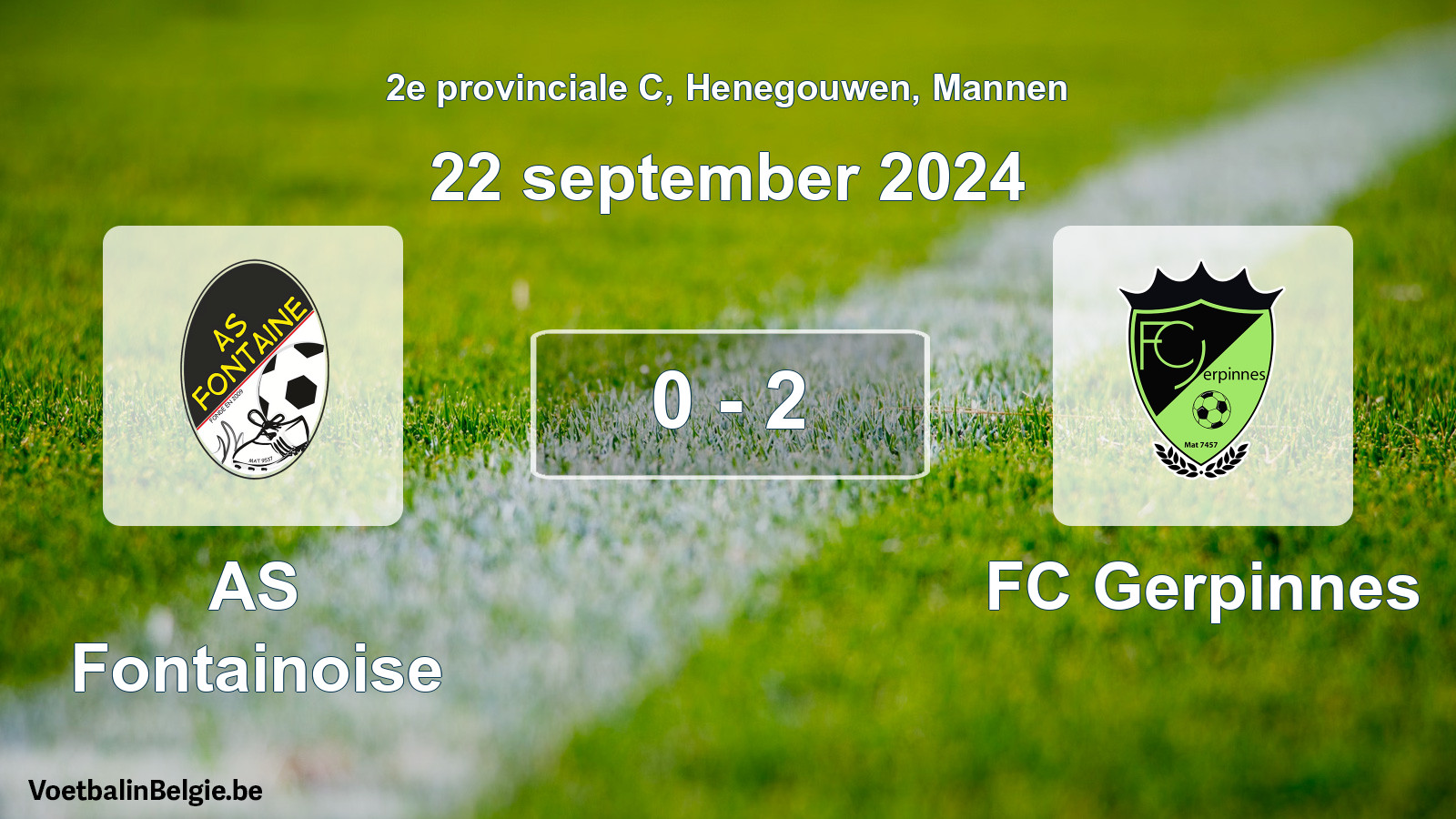 Match joué football hommes: AS Fontainoise - FC Gerpinnes 0 - 2 (22 septembre 2024)
