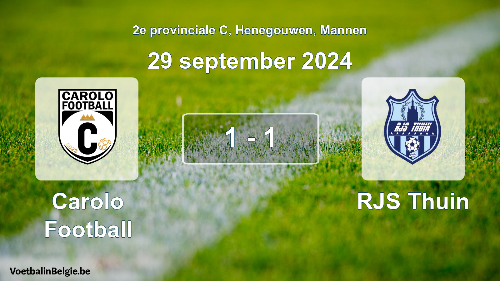 Played match men football: Carolo Football - RJS Thuin 1 - 1 (29 September 2024)