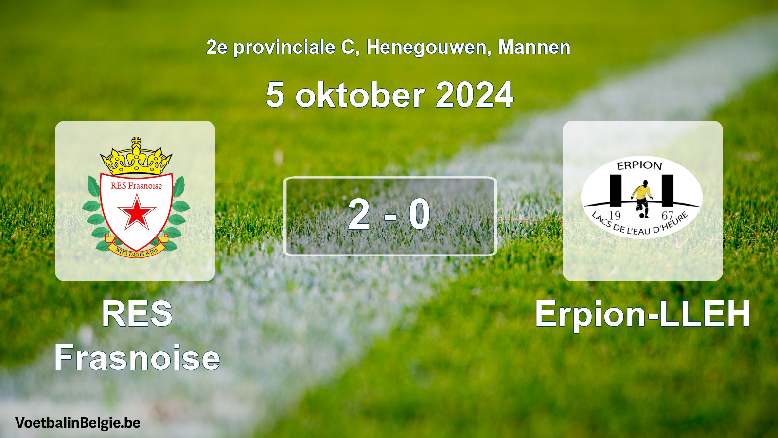 Gespeelde wedstrijd mannenvoetbal: RES Frasnoise - Erpion-LLEH 2 - 0 (5 oktober 2024)