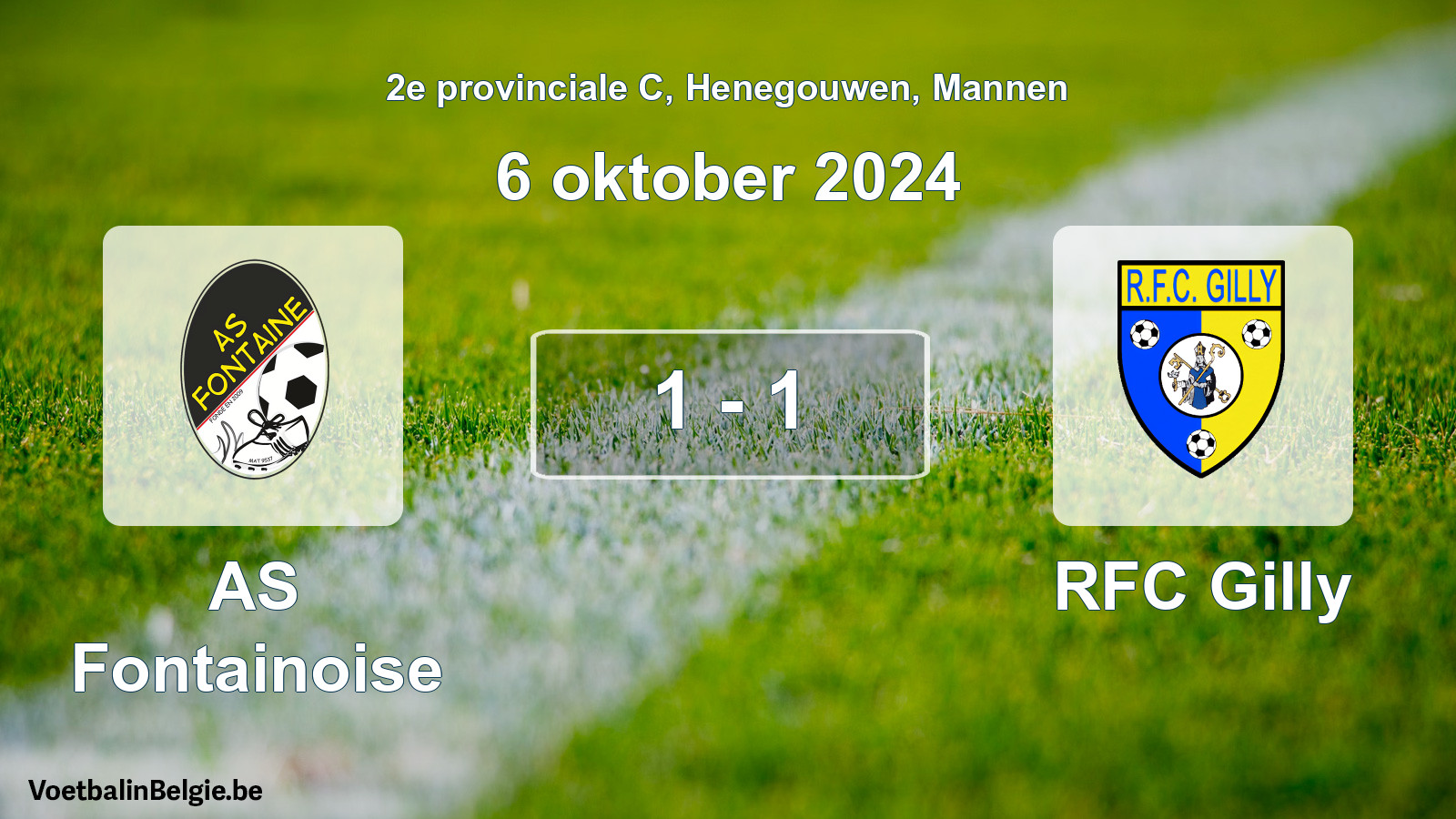 Match joué football hommes: AS Fontainoise - RFC Gilly 1 - 1 (6 octobre 2024)