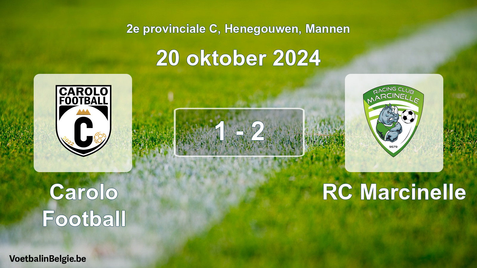 Gespeelde wedstrijd mannenvoetbal: Carolo Football - RC Marcinelle 1 - 2 (20 oktober 2024)
