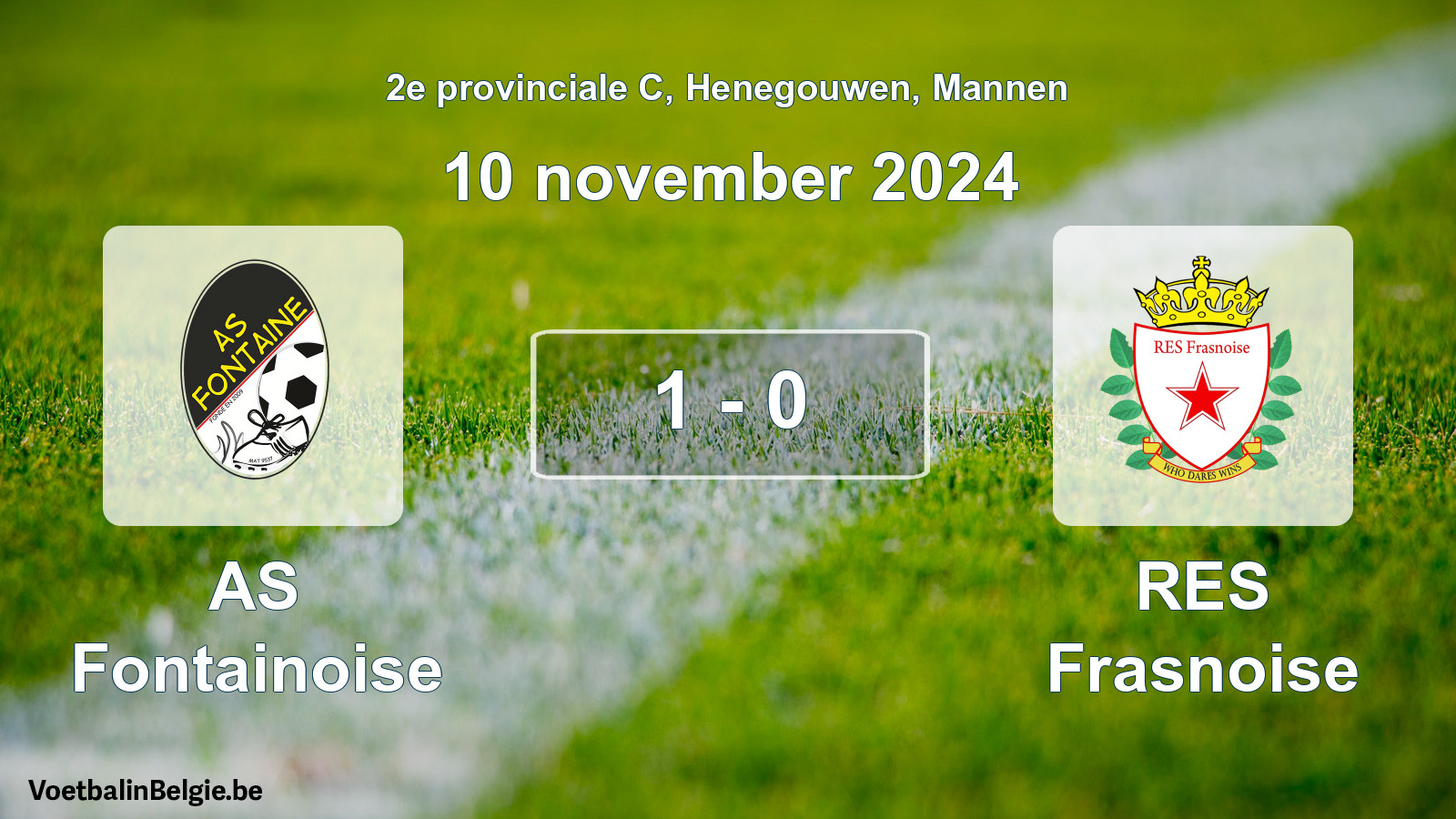 Match joué football hommes: AS Fontainoise - RES Frasnoise 1 - 0 (10 novembre 2024)