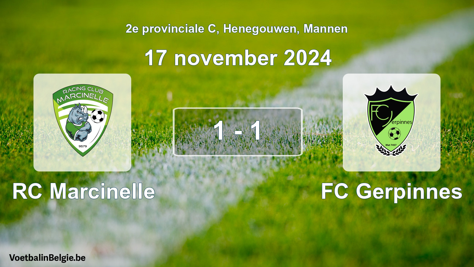 Played match men football: RC Marcinelle - FC Gerpinnes 1 - 1 (17 November 2024)