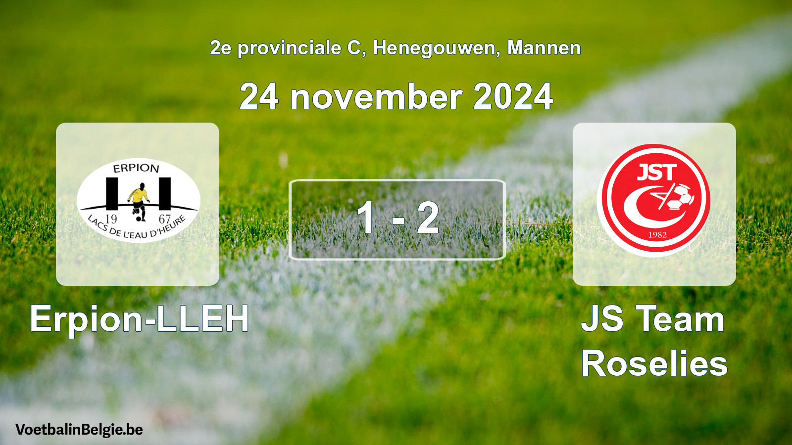 Match joué football hommes: Erpion-LLEH - JS Team Roselies 1 - 2 (24 novembre 2024)