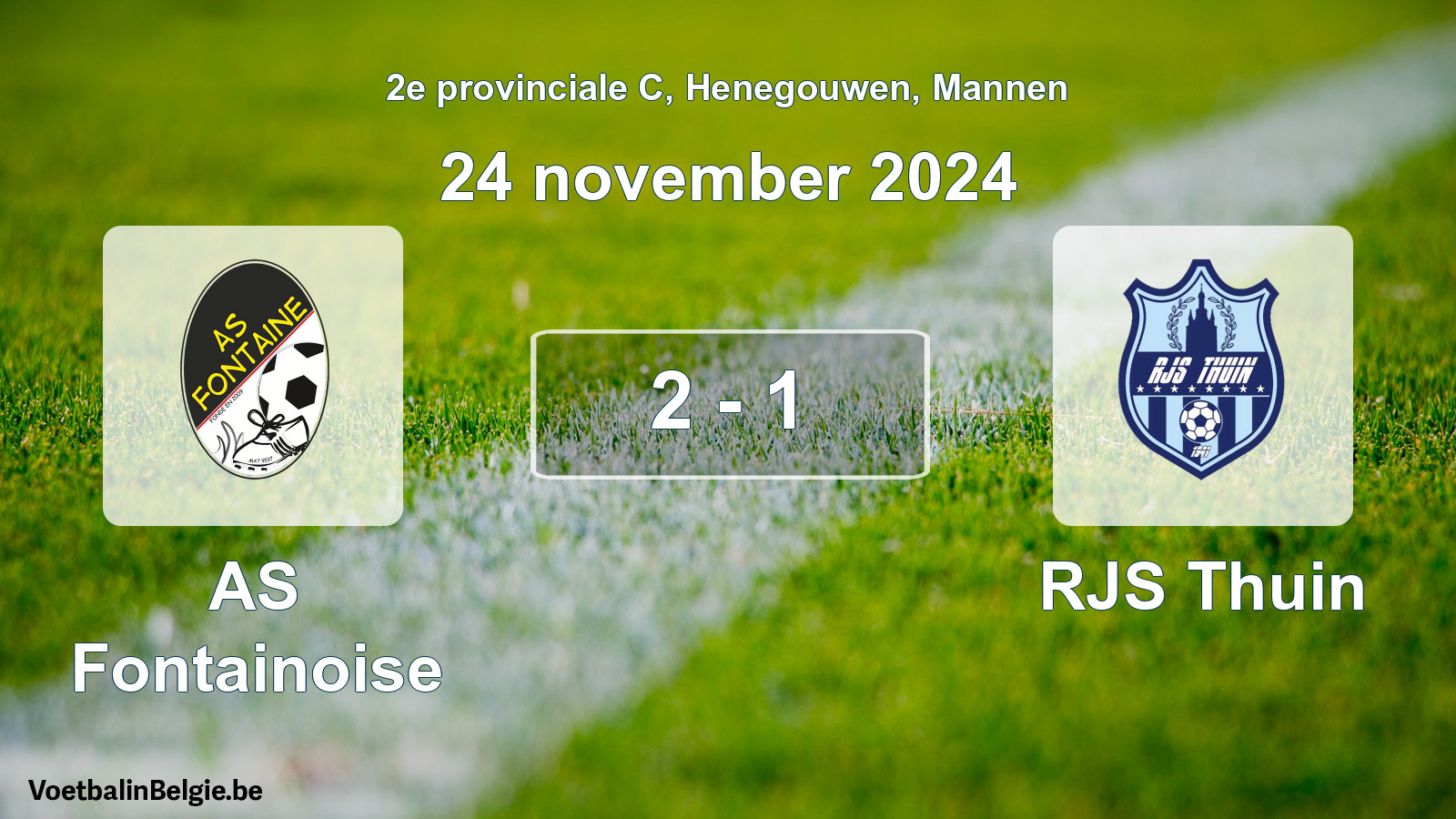 Gespeelde wedstrijd mannenvoetbal: AS Fontainoise - RJS Thuin 2 - 1 (24 november 2024)
