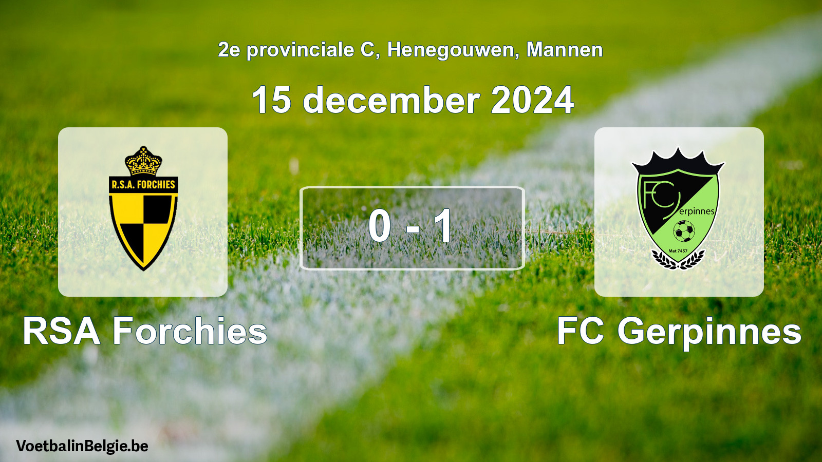 Gespeelde wedstrijd mannenvoetbal: RSA Forchies - FC Gerpinnes 0 - 1 (15 december 2024)
