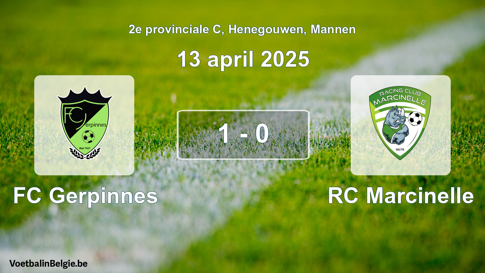 Gespeelde wedstrijd mannenvoetbal: FC Gerpinnes - RC Marcinelle 1 - 0 (13 april 2025)