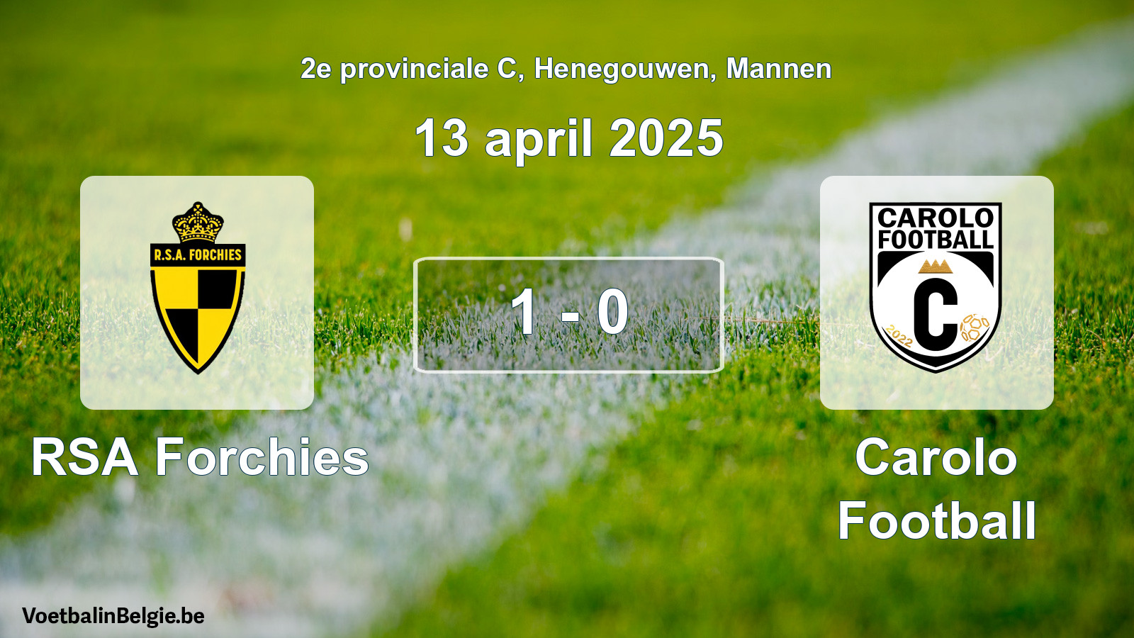 Gespeelde wedstrijd mannenvoetbal: RSA Forchies - Carolo Football 1 - 0 (13 april 2025)