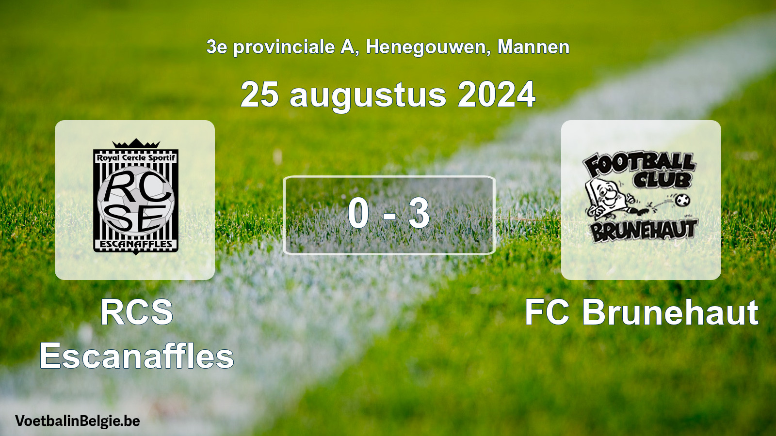 Gespeelde wedstrijd mannenvoetbal: RCS Escanaffles - FC Brunehaut 0 - 3 (25 augustus 2024)