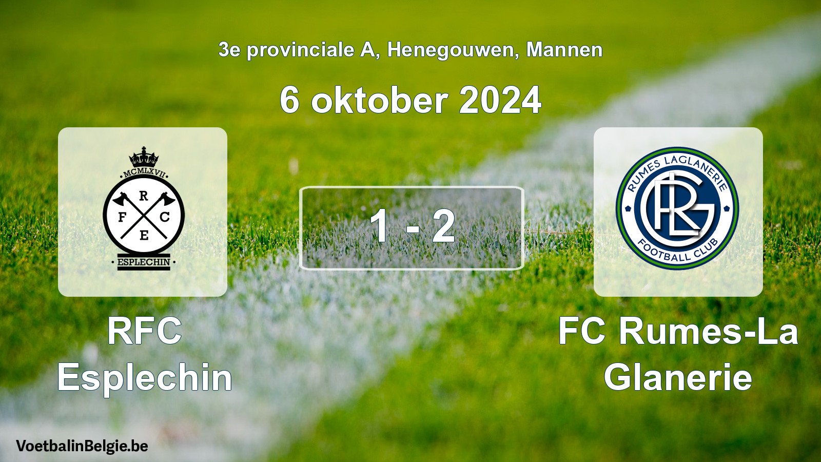 Gespeelde wedstrijd mannenvoetbal: RFC Esplechin - FC Rumes-La Glanerie 1 - 2 (6 oktober 2024)
