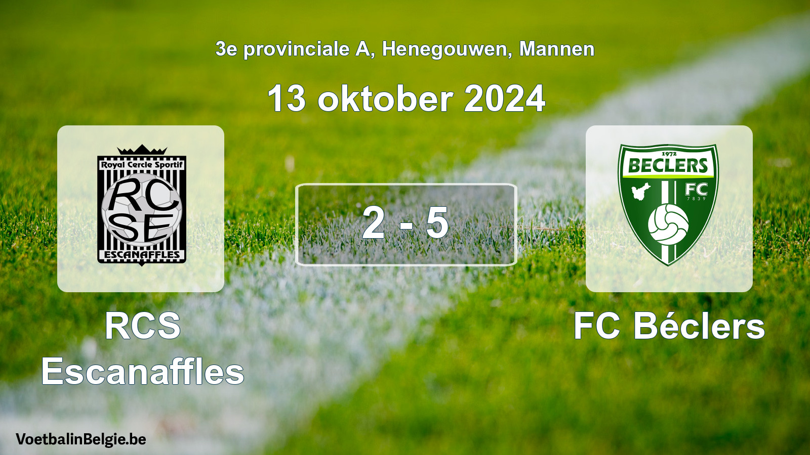 Gespeelde wedstrijd mannenvoetbal: RCS Escanaffles - FC Béclers 2 - 5 (13 oktober 2024)