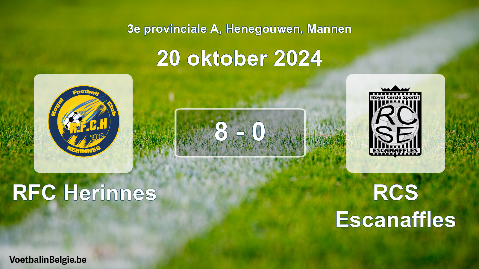 Gespeelde wedstrijd mannenvoetbal: RFC Herinnes - RCS Escanaffles 8 - 0 (20 oktober 2024)