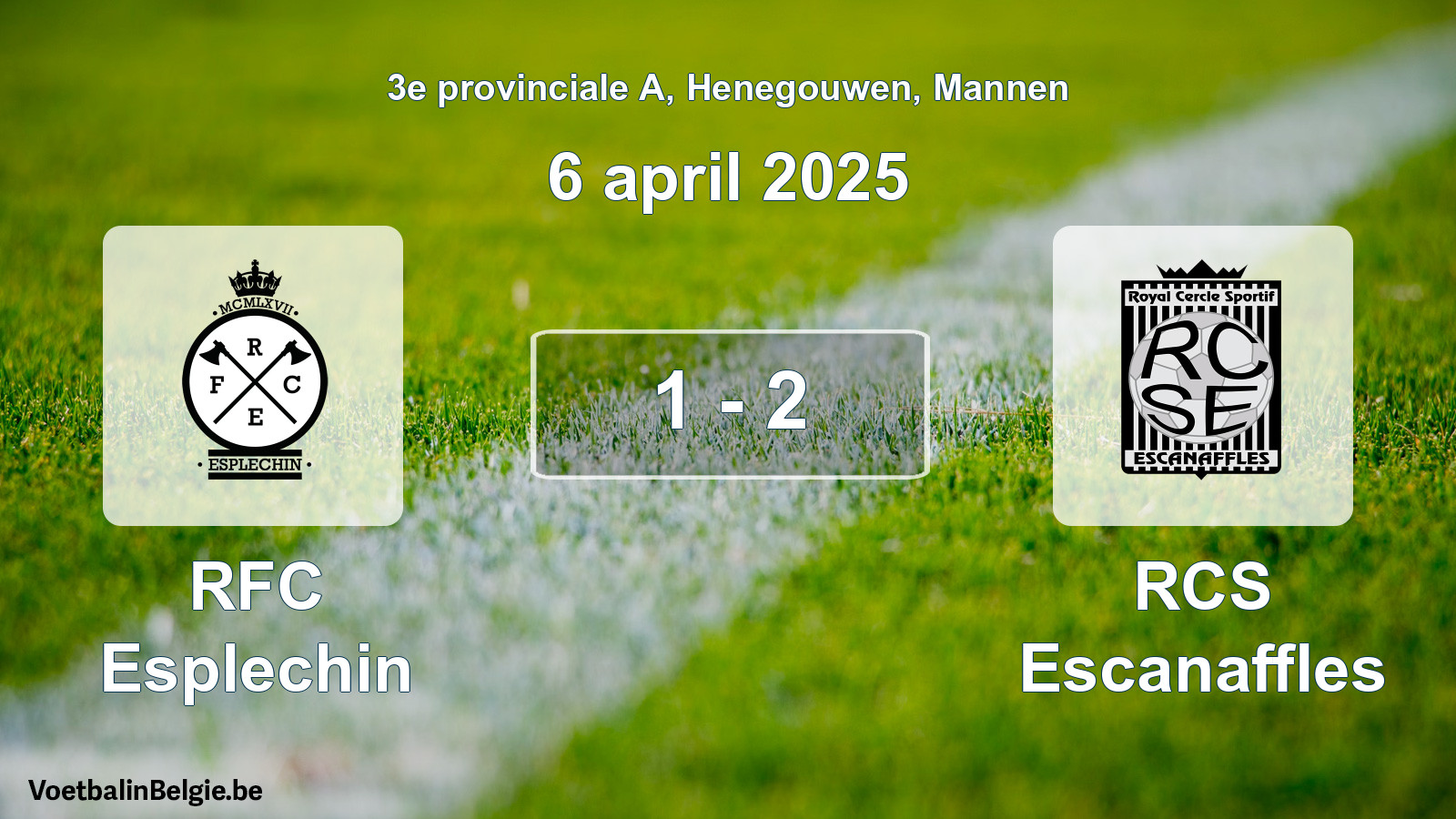 Gespeelde wedstrijd mannenvoetbal: RFC Esplechin - RCS Escanaffles 1 - 2 (6 april 2025)