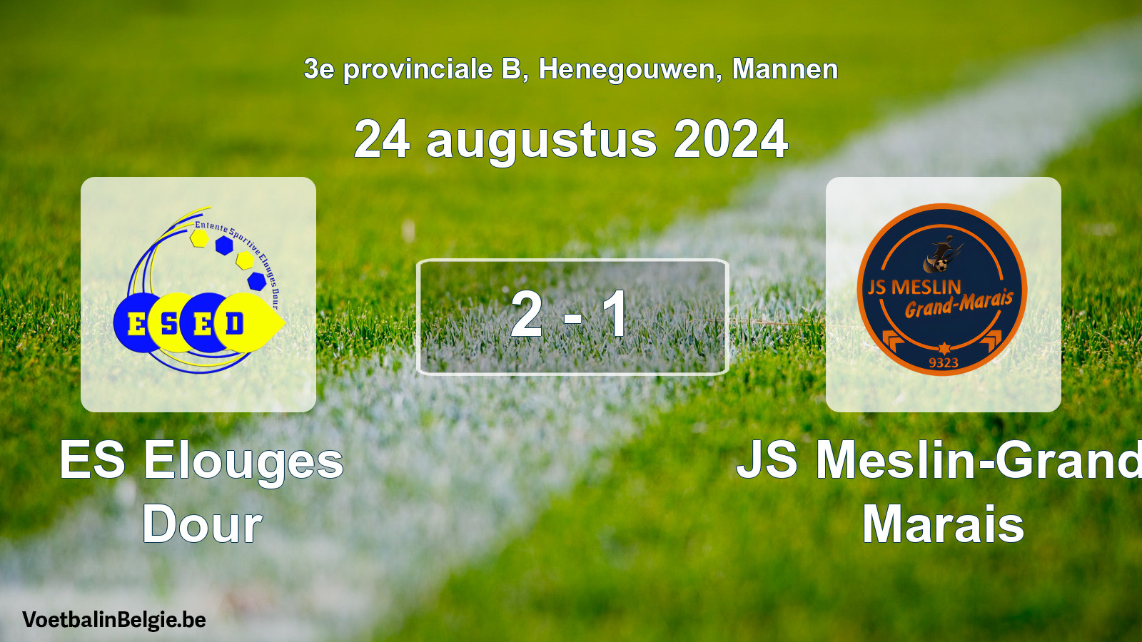 Gespeelde wedstrijd mannenvoetbal: ES Elouges Dour - JS Meslin-Grand Marais 2 - 1 (24 augustus 2024)