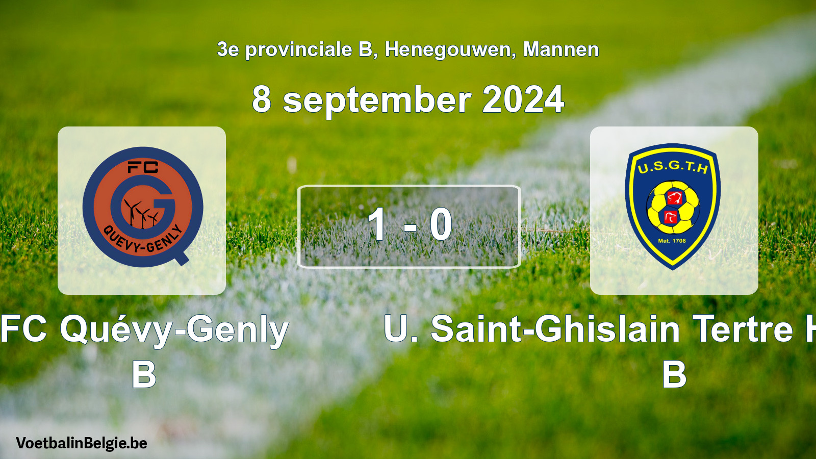 Gespeelde wedstrijd mannenvoetbal: FC Quévy-Genly B - U. Saint-Ghislain Tertre Hautrage B 1 - 0 (8 september 2024)