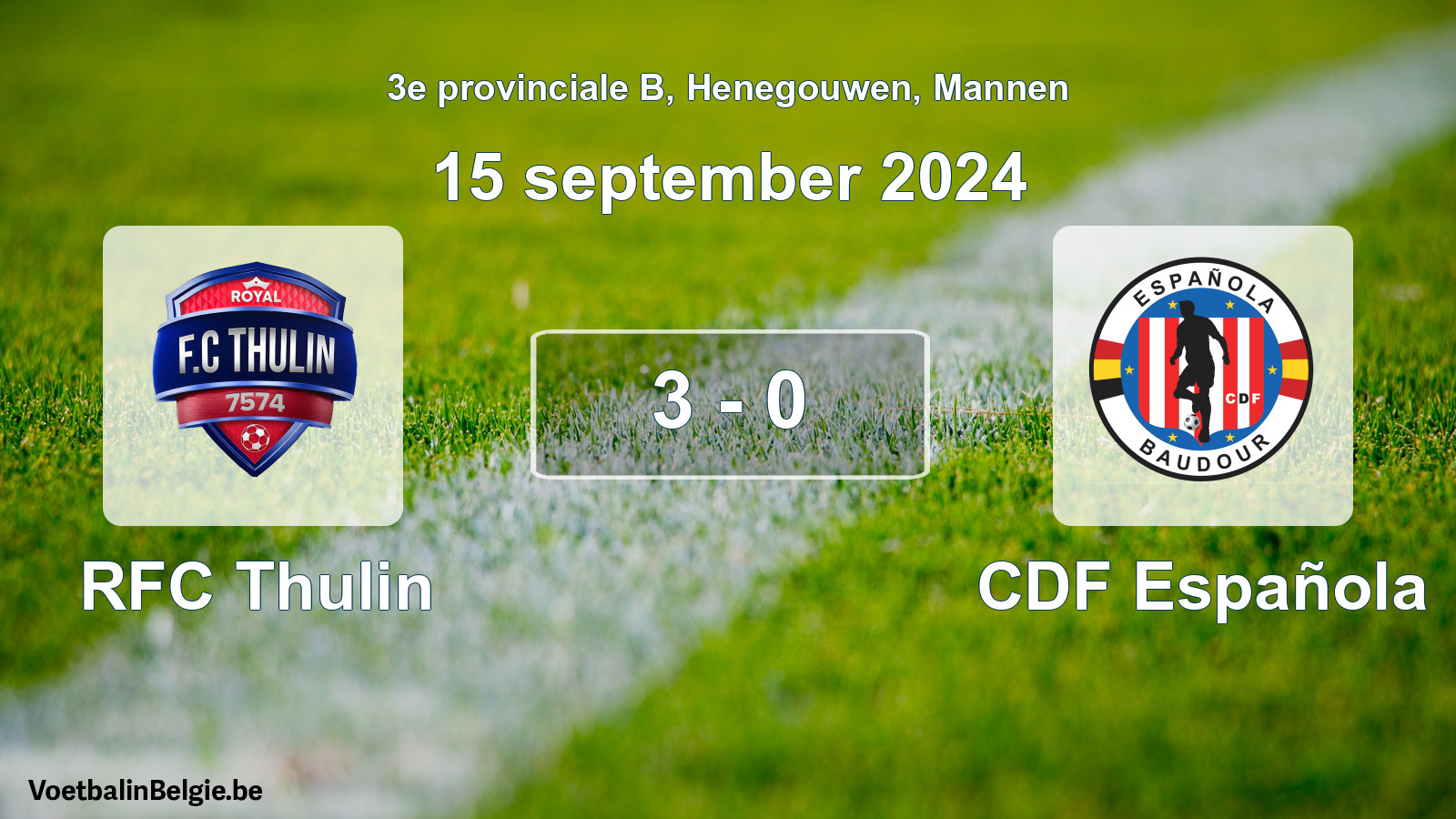 Gespeelde wedstrijd mannenvoetbal: RFC Thulin - CDF Española 3 - 0 (15 september 2024)