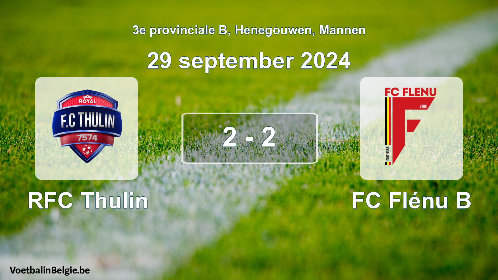 Gespeelde wedstrijd mannenvoetbal: RFC Thulin - FC Flénu B 2 - 2 (29 september 2024)