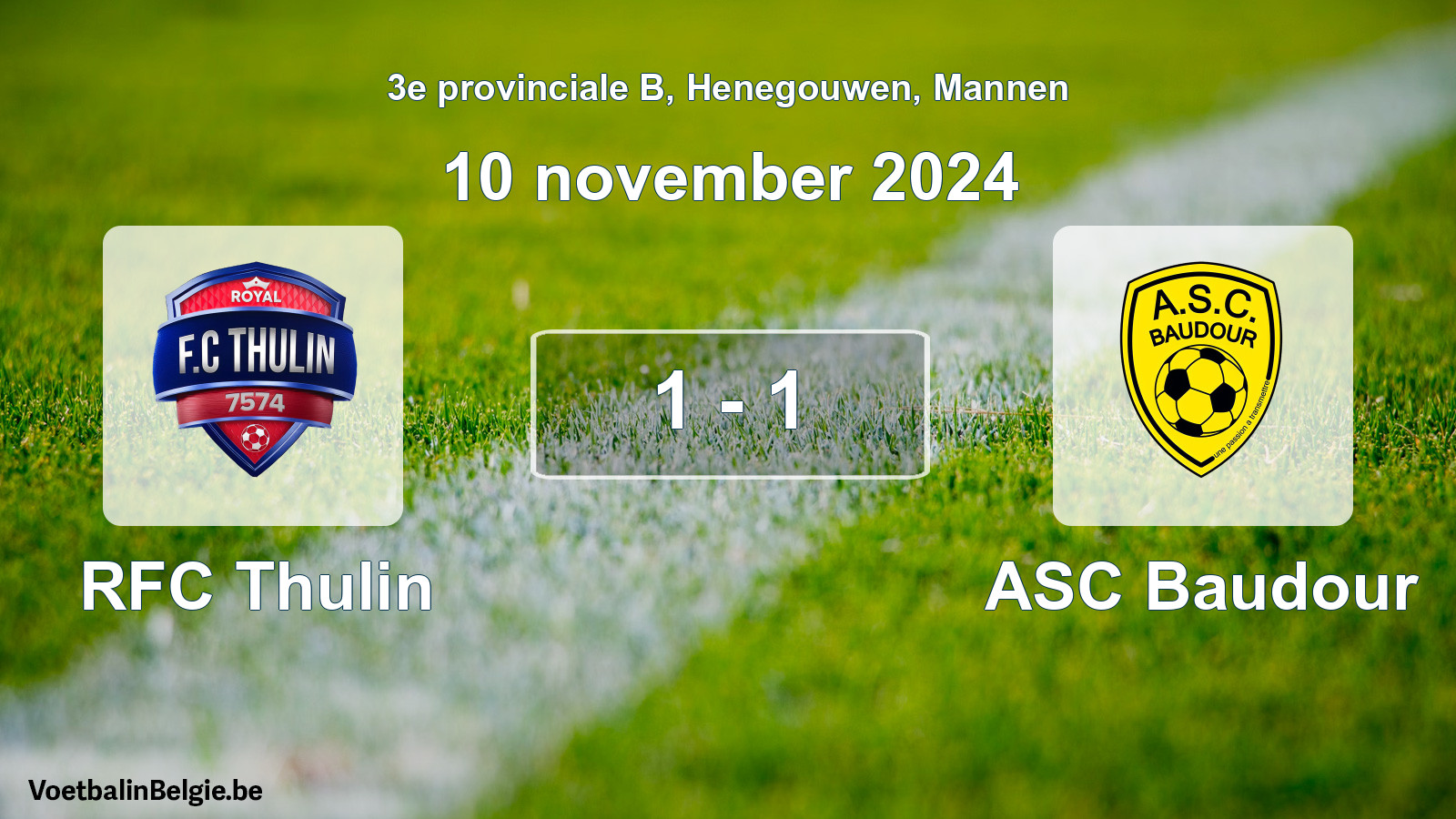 Gespeelde wedstrijd mannenvoetbal: RFC Thulin - ASC Baudour 1 - 1 (10 november 2024)