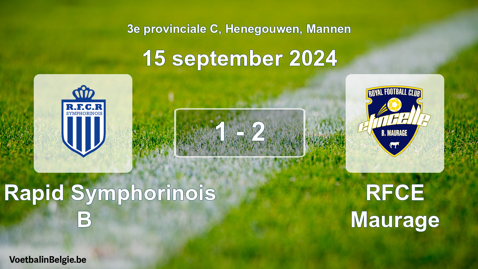 Gespeelde wedstrijd mannenvoetbal: RFC Rapid Symphorinois B - RFCE Maurage 1 - 2 (15 september 2024)