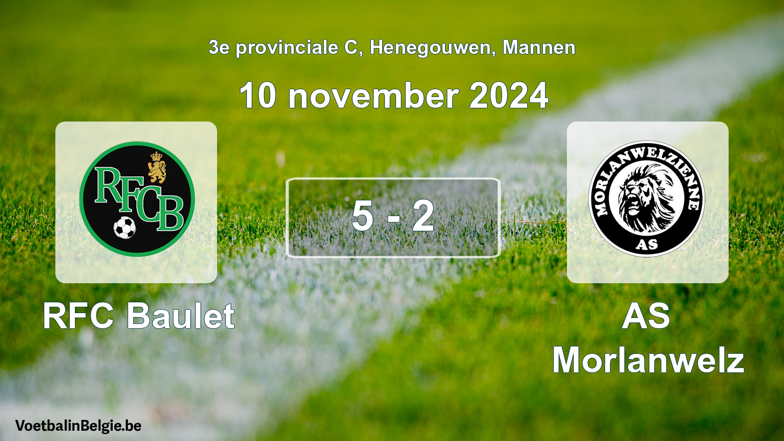 Gespeelde wedstrijd mannenvoetbal: RFC Baulet - AS Morlanwelz 5 - 2 (10 november 2024)