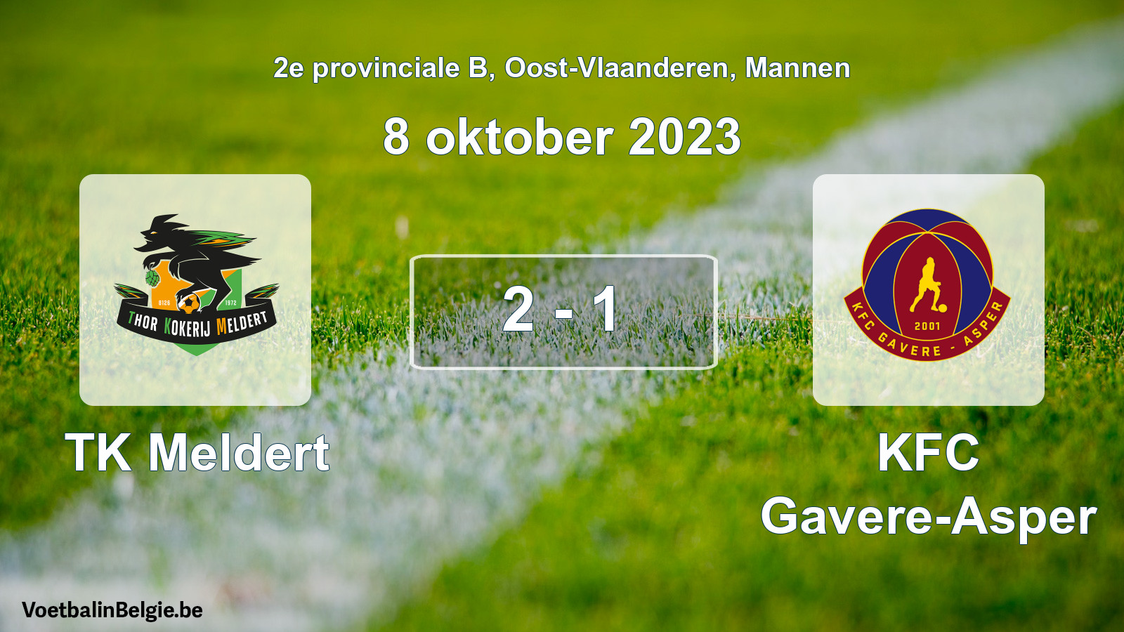 Gespeelde wedstrijd mannenvoetbal: TK Meldert - KFC Gavere-Asper 2 - 1 (8 oktober 2023)
