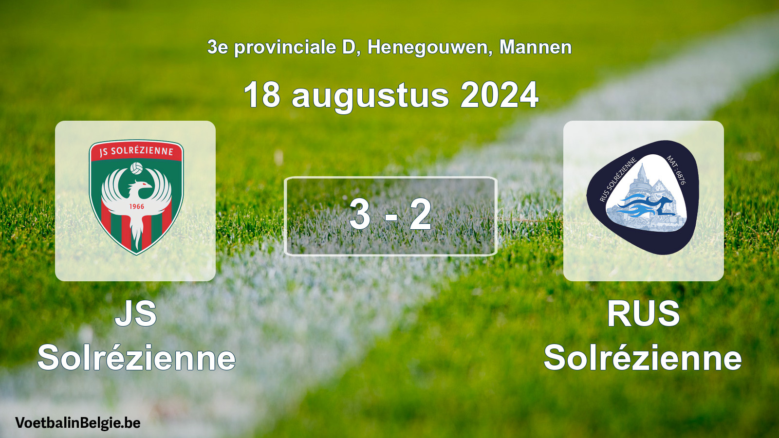 Match joué football hommes: JS Solrézienne - RUS Solrézienne 3 - 2 (18 août 2024)