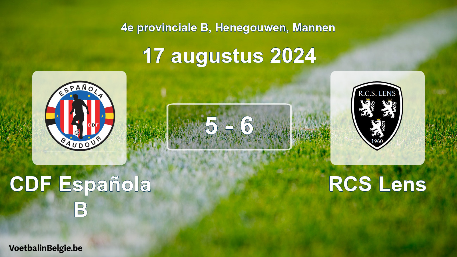 Gespeelde wedstrijd mannenvoetbal: CDF Española B - RCS Lens 5 - 6 (17 augustus 2024)