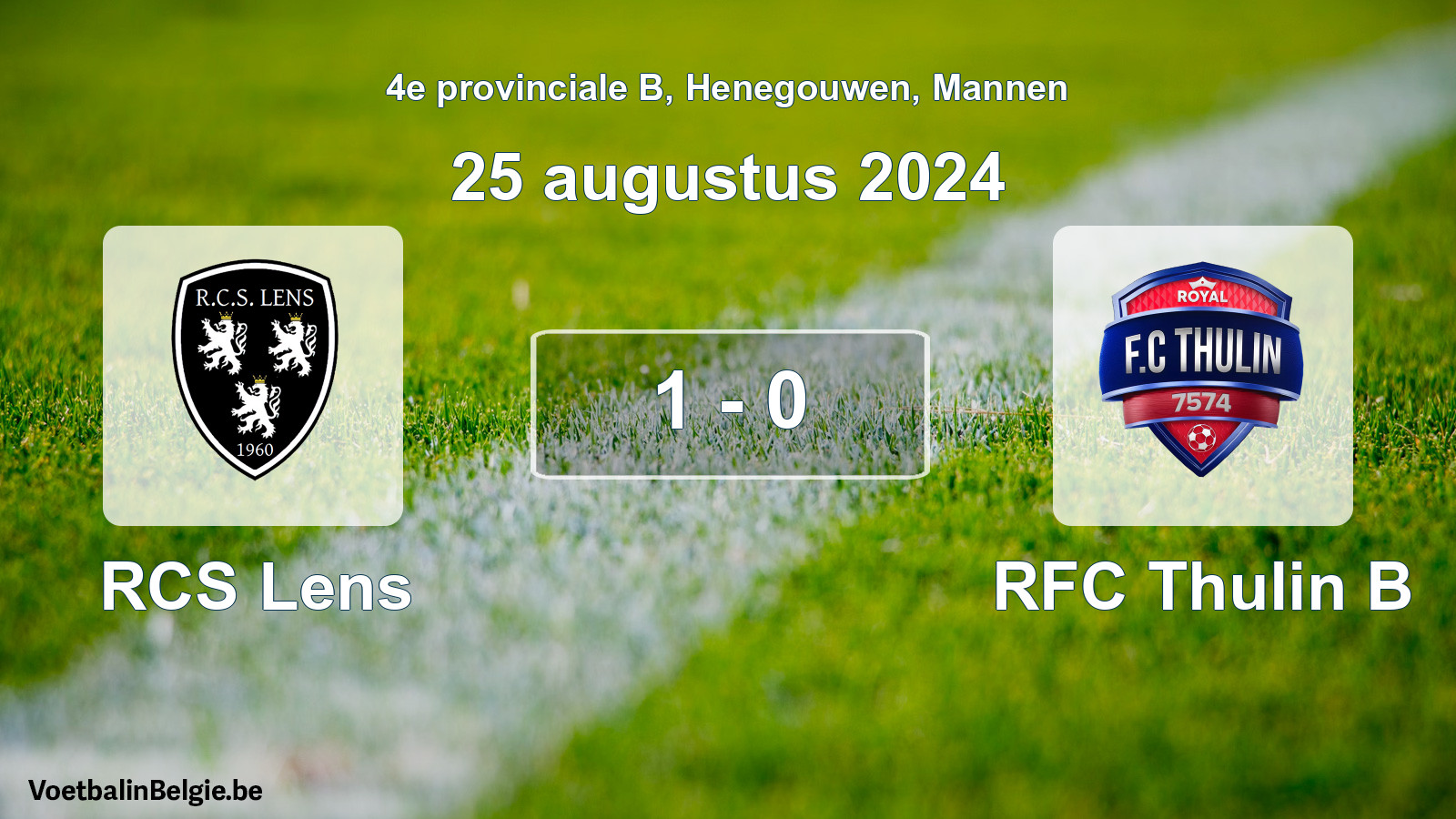 Gespeelde wedstrijd mannenvoetbal: RCS Lens - RFC Thulin B 1 - 0 (25 augustus 2024)