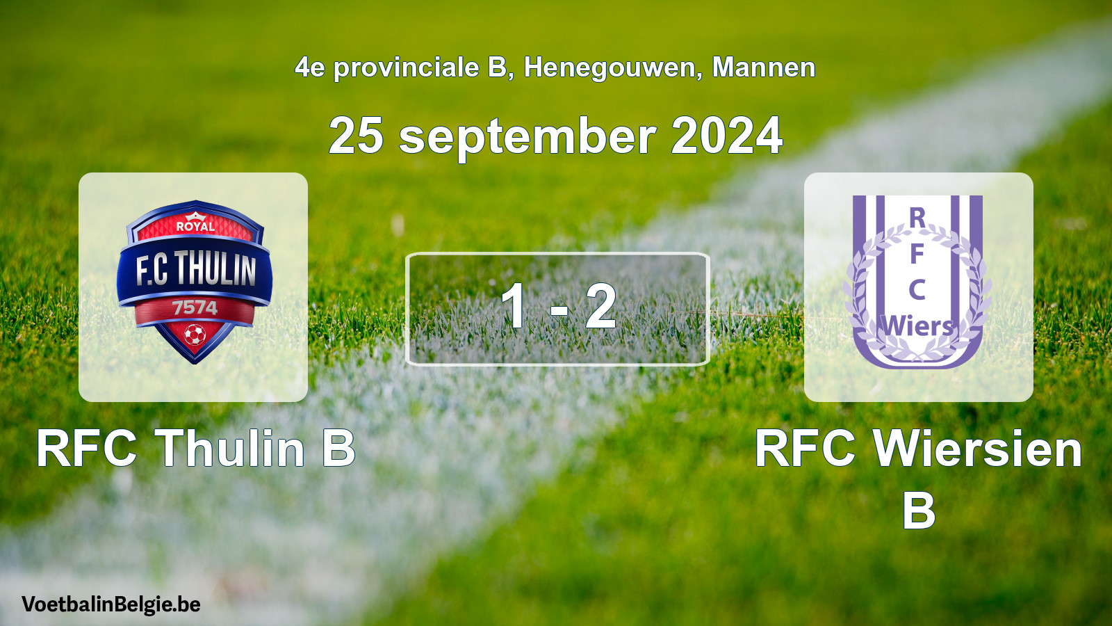 Gespeelde wedstrijd mannenvoetbal: RFC Thulin B - RFC Wiersien B 1 - 2 (25 september 2024)