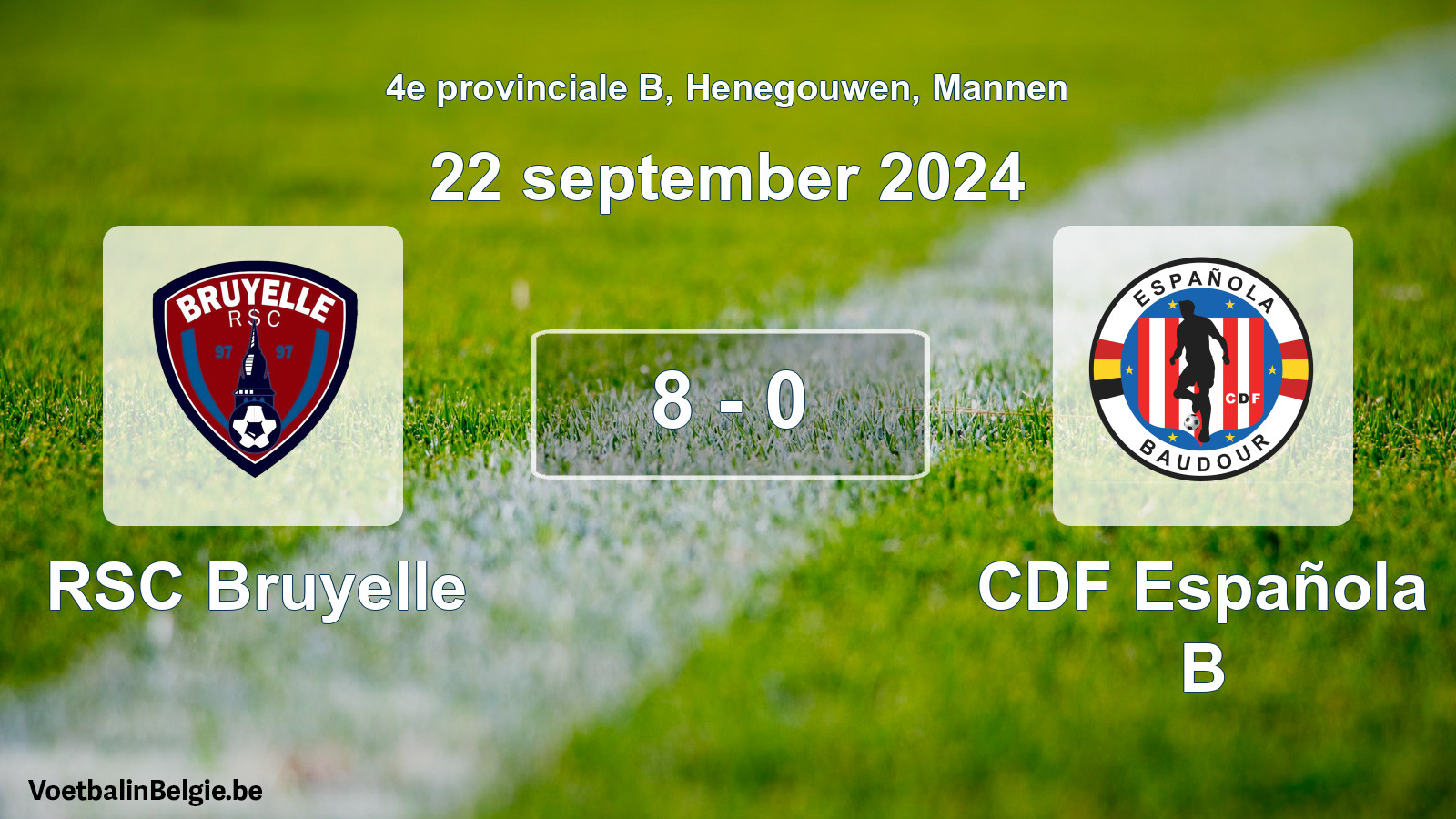 Gespeelde wedstrijd mannenvoetbal: RSC Bruyelle - CDF Española B 8 - 0 (22 september 2024)