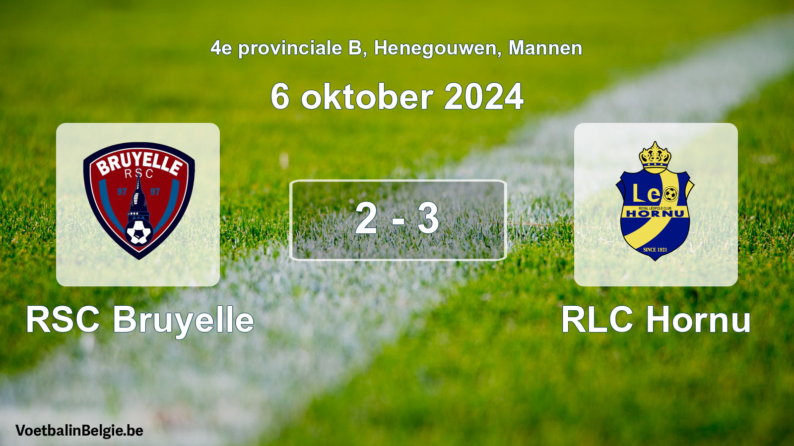 Gespeelde wedstrijd mannenvoetbal: RSC Bruyelle - RLC Hornu 2 - 3 (6 oktober 2024)