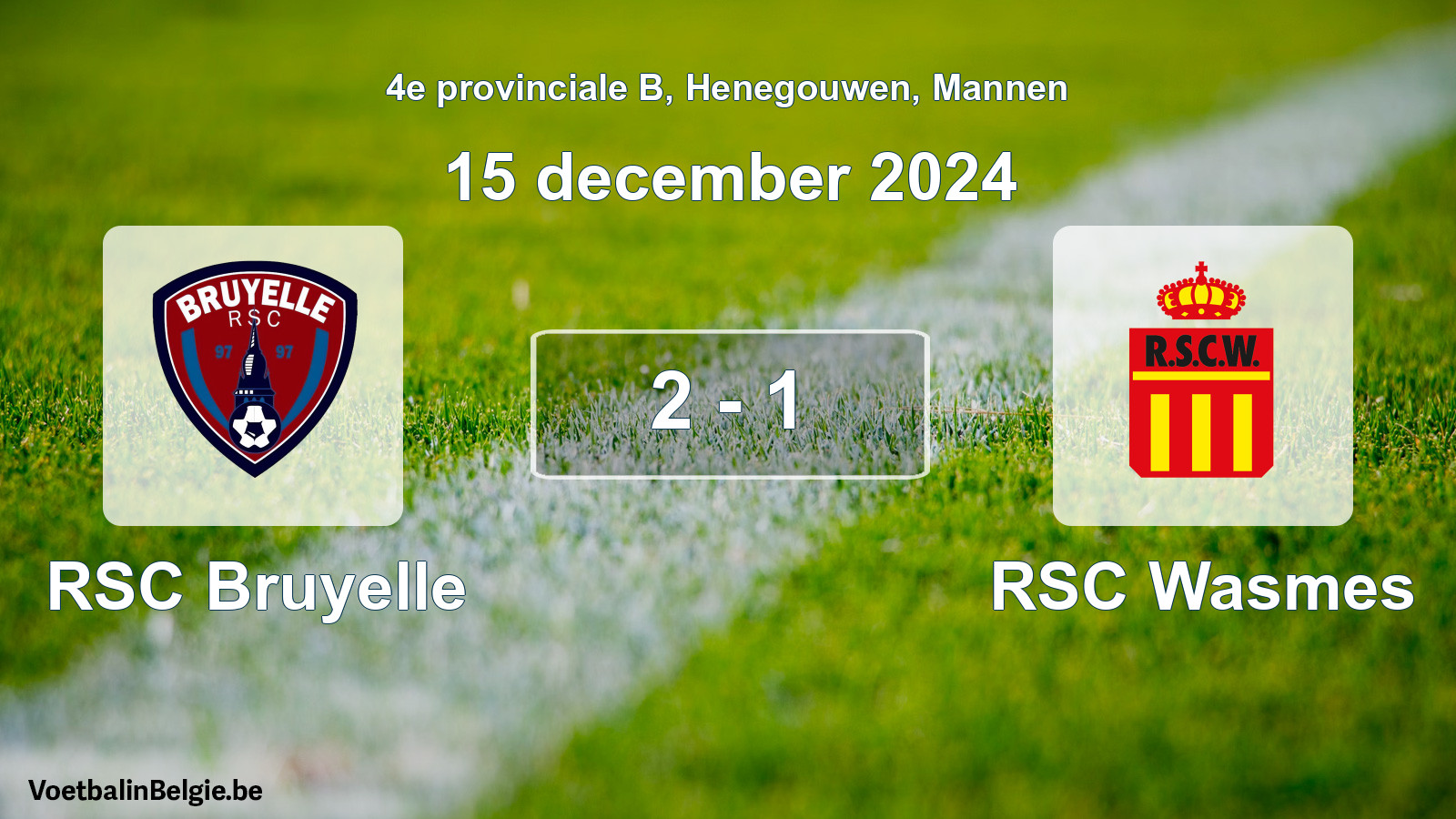 Gespeelde wedstrijd mannenvoetbal: RSC Bruyelle - RSC Wasmes 2 - 1 (15 december 2024)