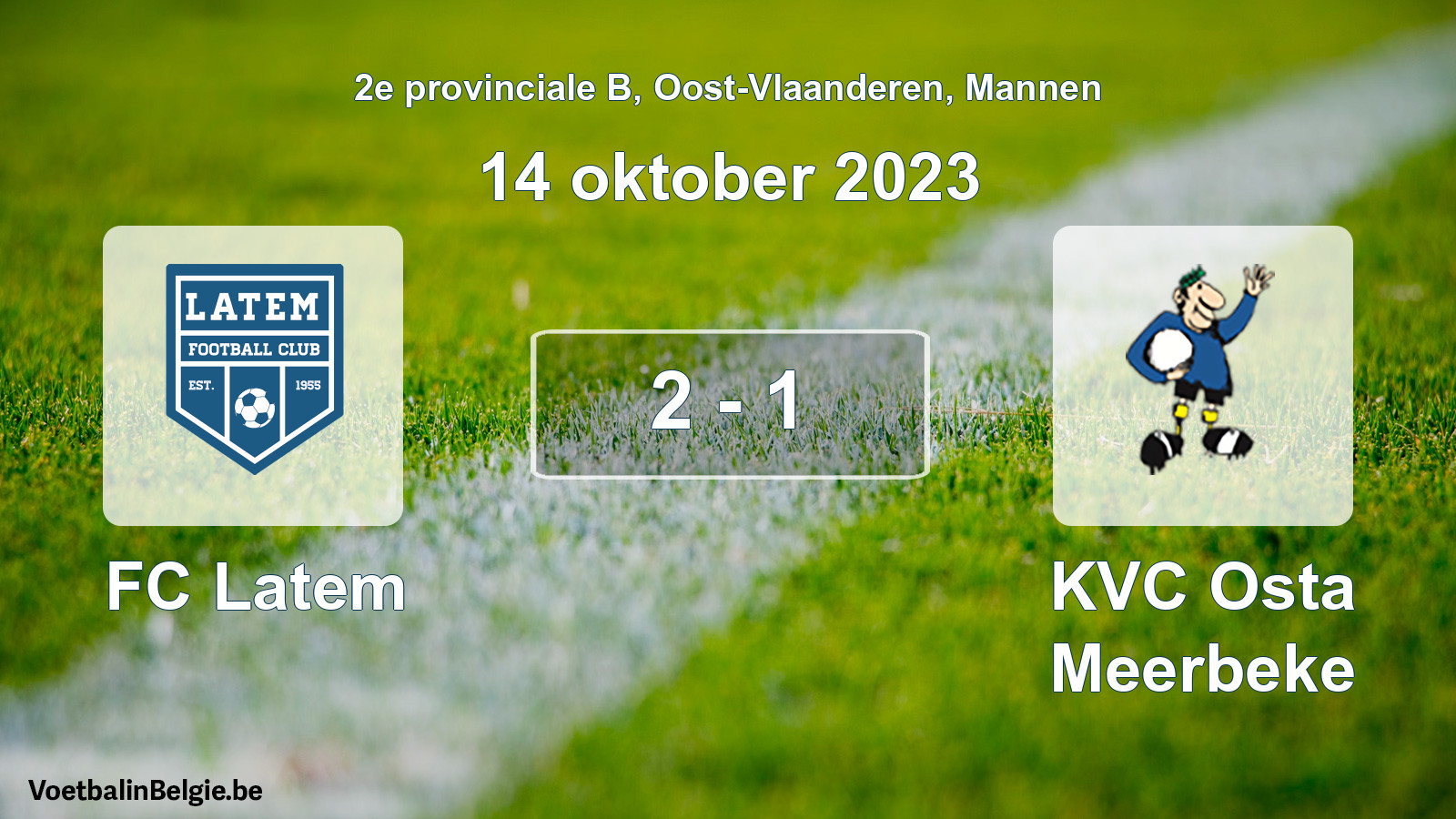 Gespeelde wedstrijd mannenvoetbal: FC Latem - KVC Osta Meerbeke 2 - 1 (14 oktober 2023)