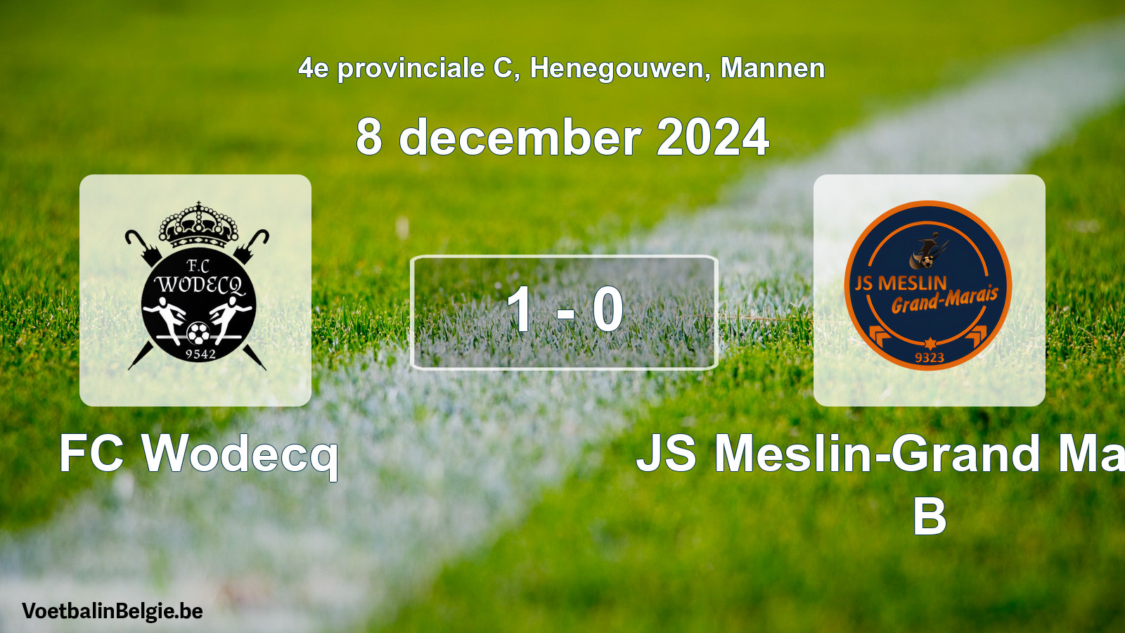 Gespeelde wedstrijd mannenvoetbal: FC Wodecq - JS Meslin-Grand Marais B 1 - 0 (8 december 2024)
