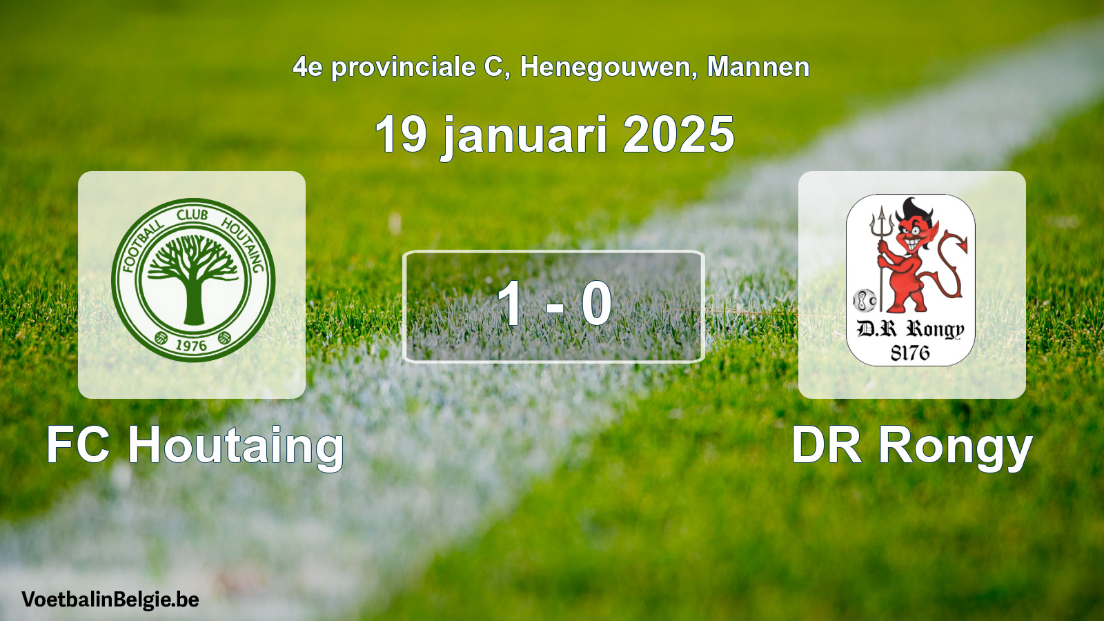 Gespeelde wedstrijd mannenvoetbal: FC Houtaing - DR Rongy 1 - 0 (19 januari 2025)