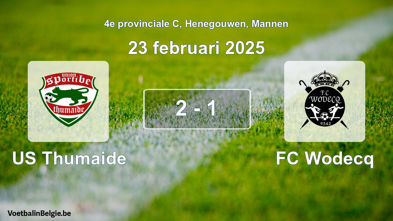 Gespeelde wedstrijd mannenvoetbal: US Thumaide - FC Wodecq 2 - 1 (23 februari 2025)