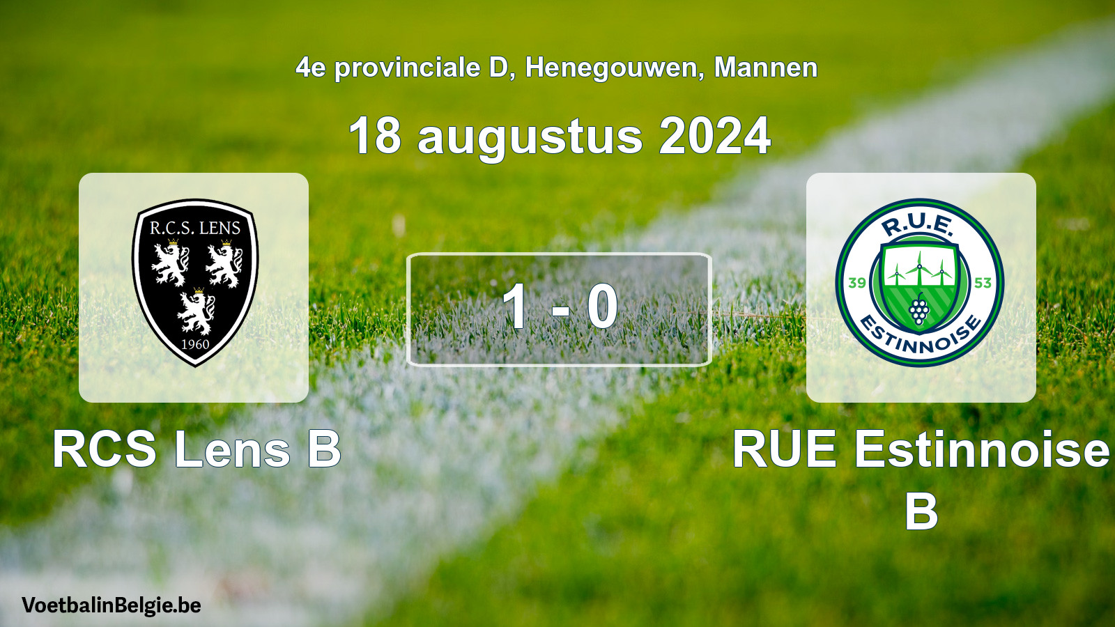 Gespeelde wedstrijd mannenvoetbal: RCS Lens B - RUE Estinnoise B 1 - 0 (18 augustus 2024)