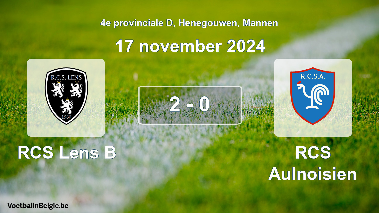 Gespeelde wedstrijd mannenvoetbal: RCS Lens B - RCS Aulnoisien 2 - 0 (17 november 2024)