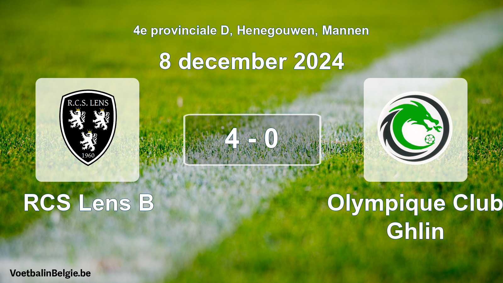 Played match men football: RCS Lens B - Olympique Club Ghlin 4 - 0 (8 December 2024)
