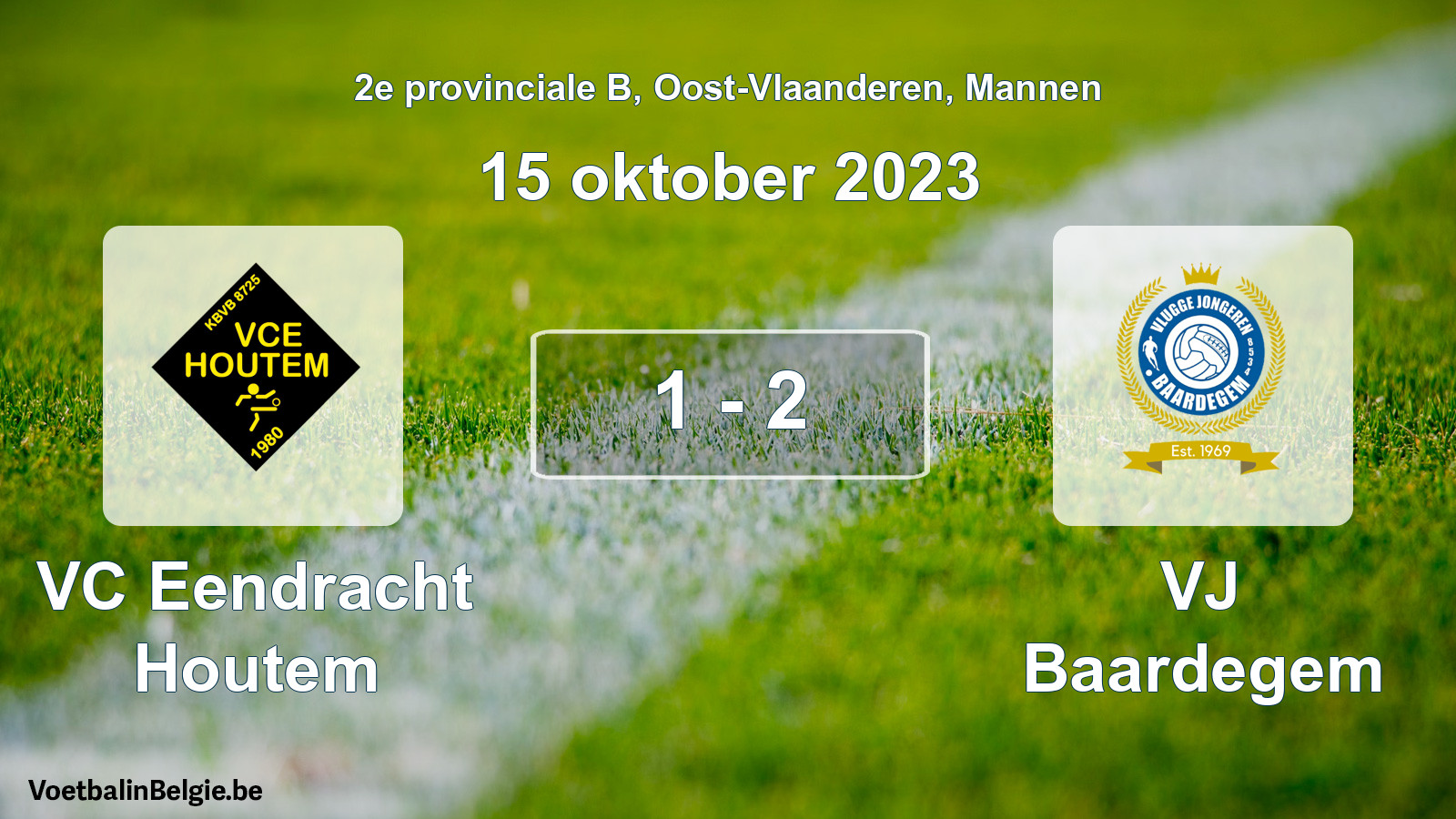 Gespeelde wedstrijd mannenvoetbal: VC Eendracht Houtem - VJ Baardegem 1 - 2 (15 oktober 2023)