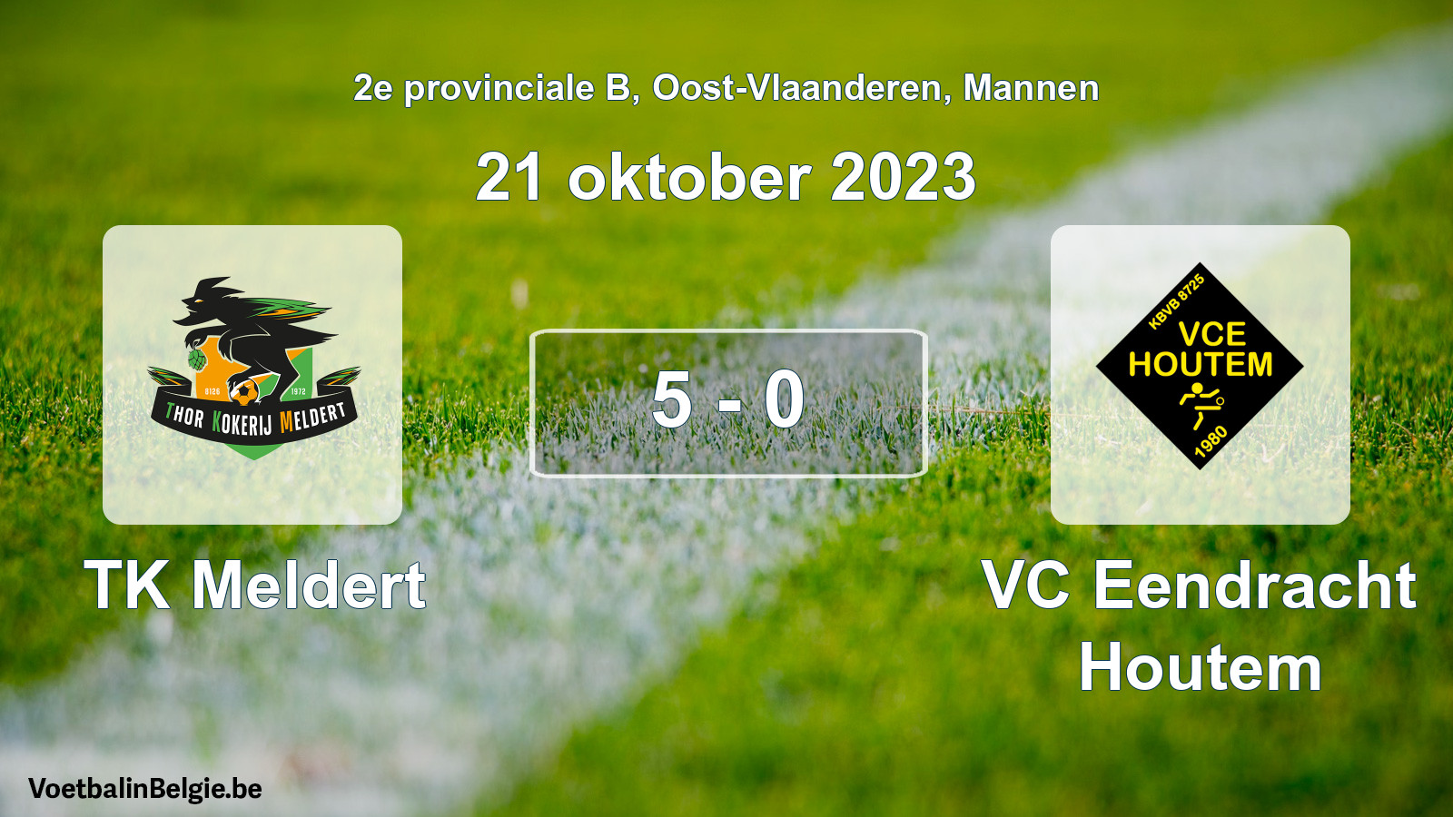 Gespeelde wedstrijd mannenvoetbal: TK Meldert - VC Eendracht Houtem 5 - 0 (21 oktober 2023)